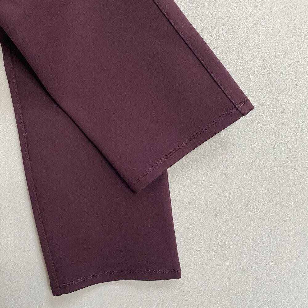Quince Burgundy Ultra-Stretch Ponte Straight Leg Pants Size Small - Picture 11 of 15